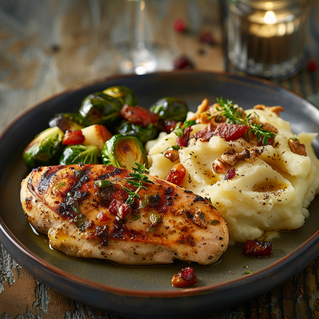 Baked Chicken Breast with Brussels Sprouts