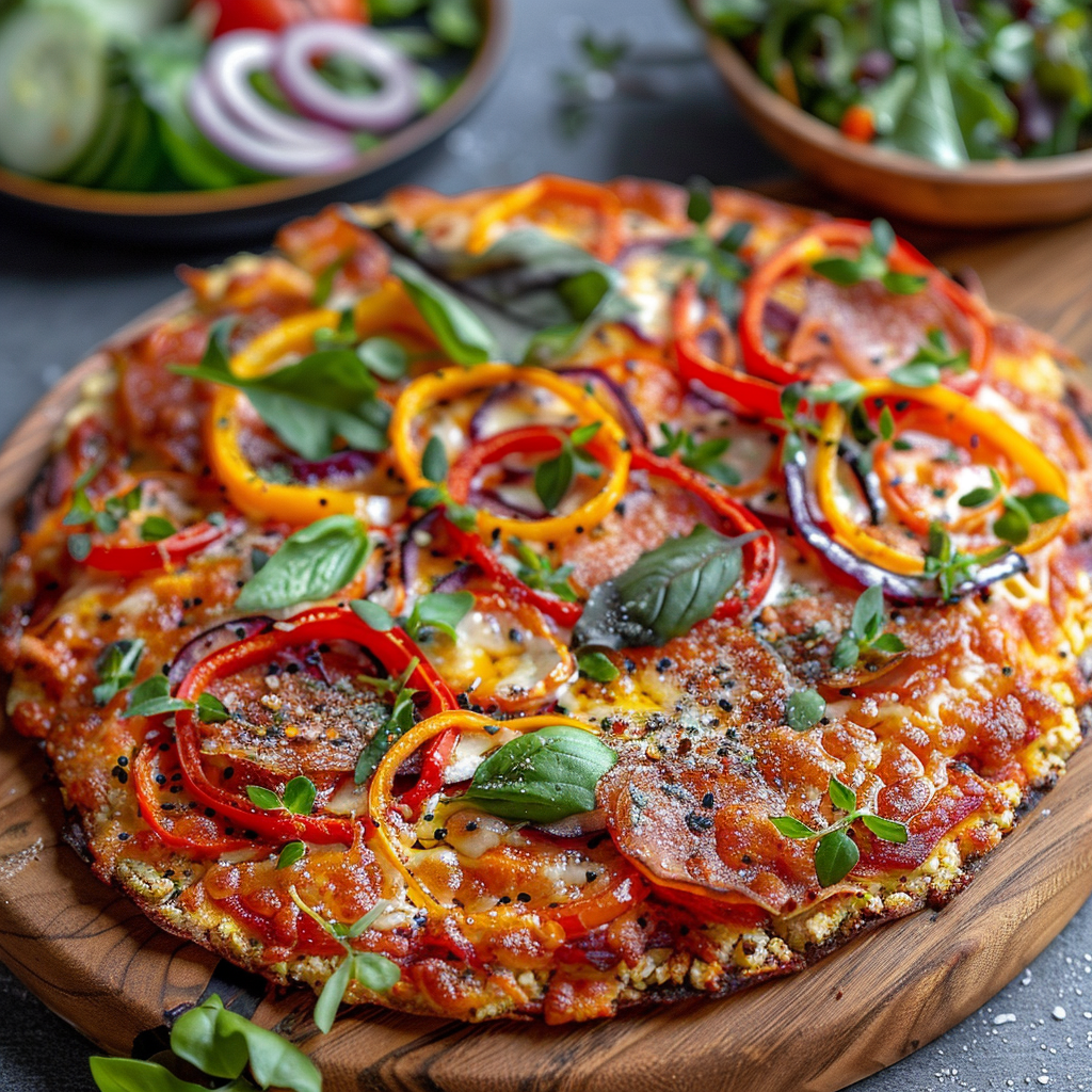 Cauliflower Crust Pizza with Veggie Toppings: Irresistibly Healthy Delight 5 Cauliflower Crust Pizza with Veggie Toppings
