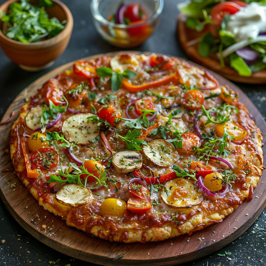 Cauliflower Crust Pizza with Veggie Toppings: Irresistibly Healthy Delight 3 Cauliflower Crust Pizza with Veggie Toppings