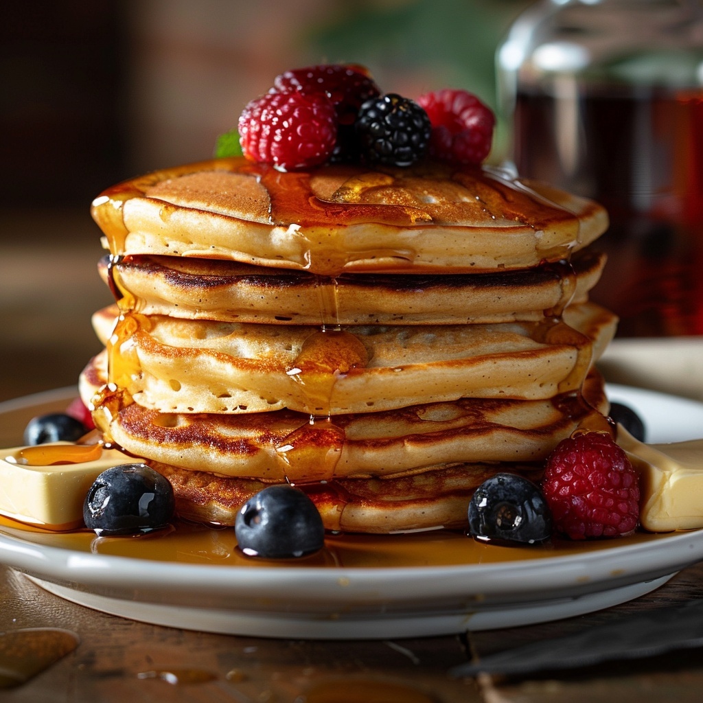 Fluffy Buttermilk Pancakes with Maple Syrup | Perfect Recipe 2 Fluffy Buttermilk Pancakes with Maple Syrup