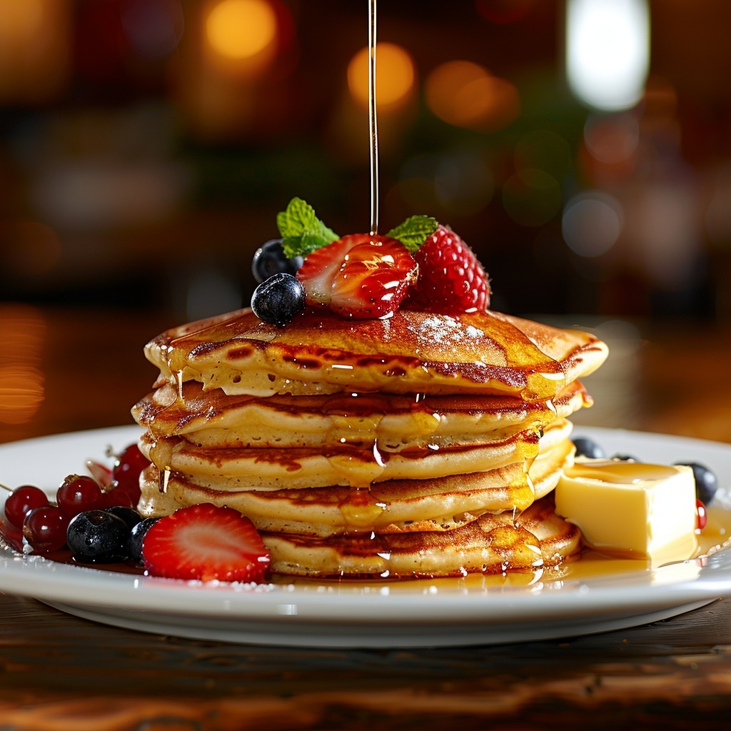 Fluffy Buttermilk Pancakes with Maple Syrup | Perfect Recipe 3 Fluffy Buttermilk Pancakes with Maple Syrup