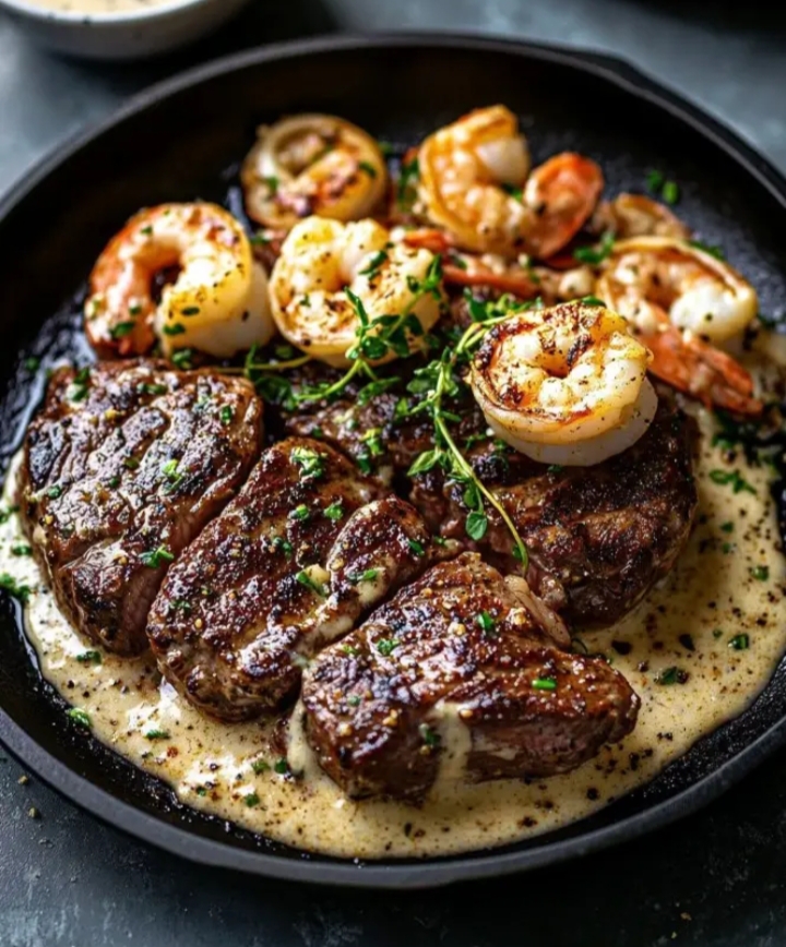 Garlic Creamed Steak Shrimp: The Ultimate Savory Delight 2 Garlic Creamed Steak Shrimp