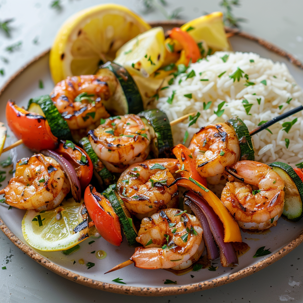 Grilled Shrimp & Vegetable Skewers