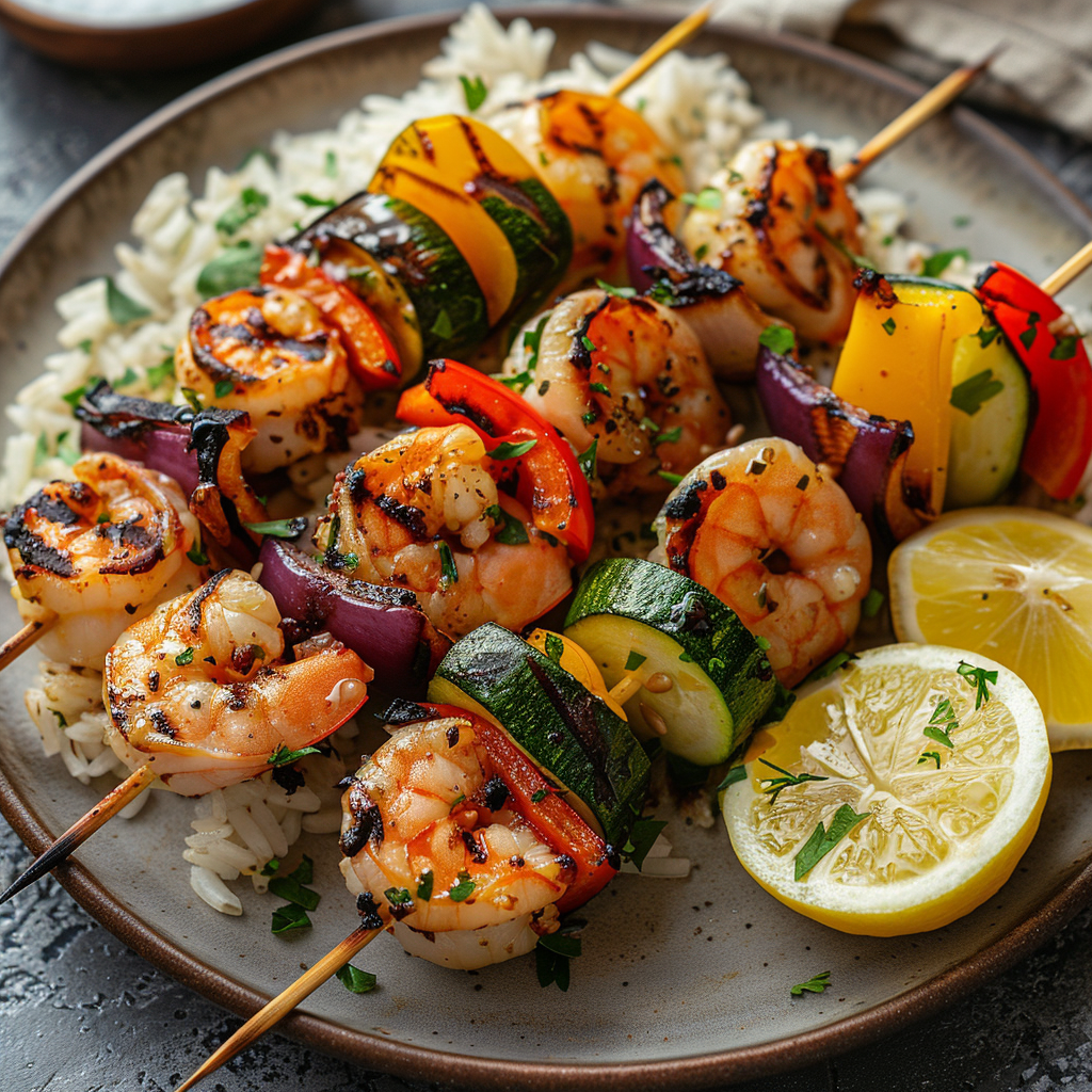 Grilled Shrimp & Vegetable Skewers: Mouthwatering Recipe 2 Grilled Shrimp & Vegetable Skewers