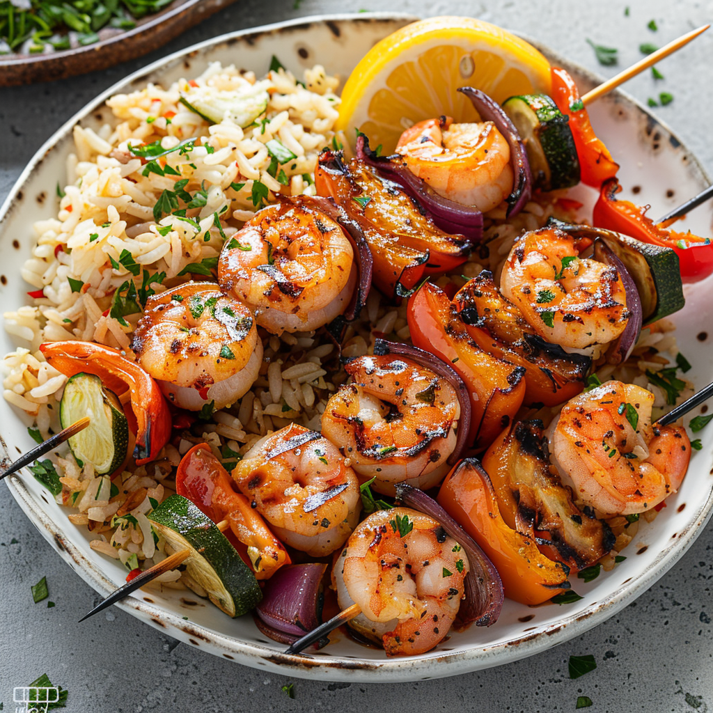 Grilled Shrimp & Vegetable Skewers