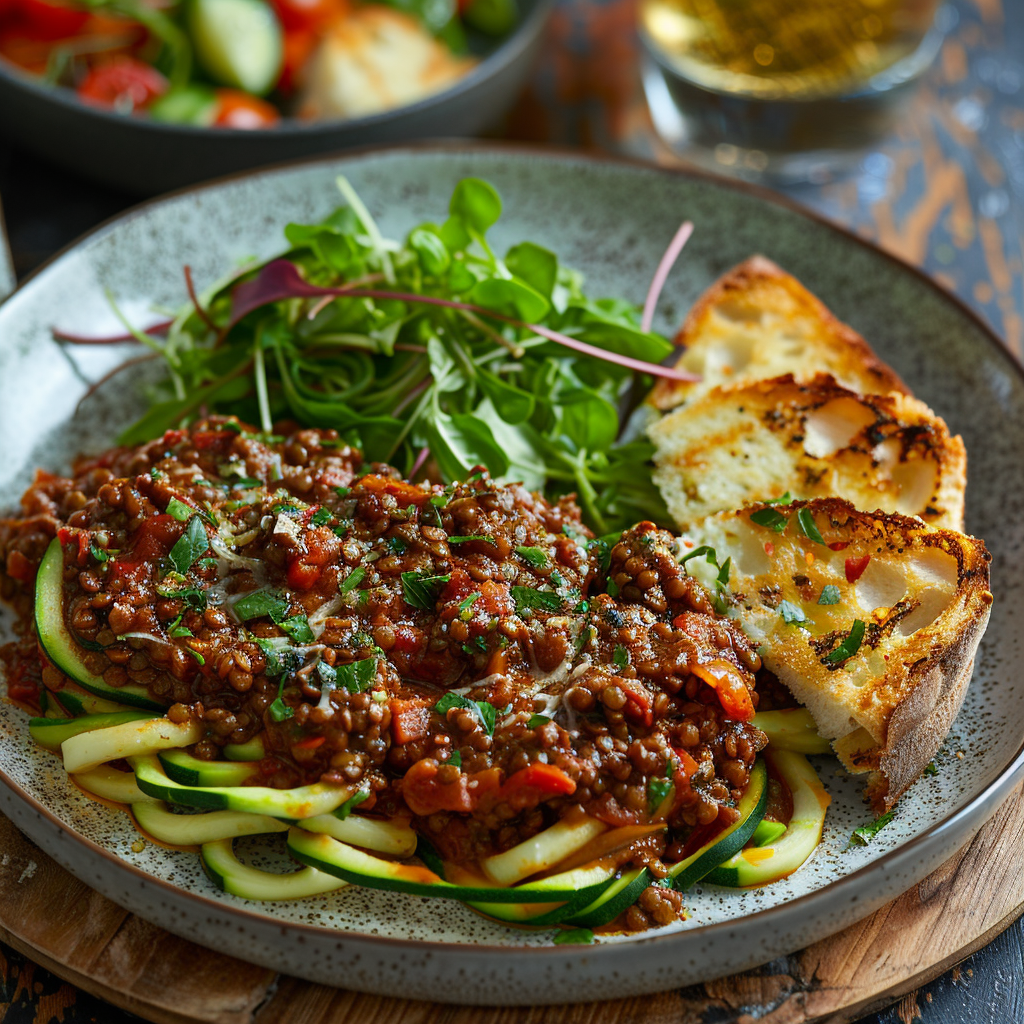 Lentil Bolognese over Spiralized Zucchini: Healthy & Delicious! 2 Lentil Bolognese over Spiralized Zucchini