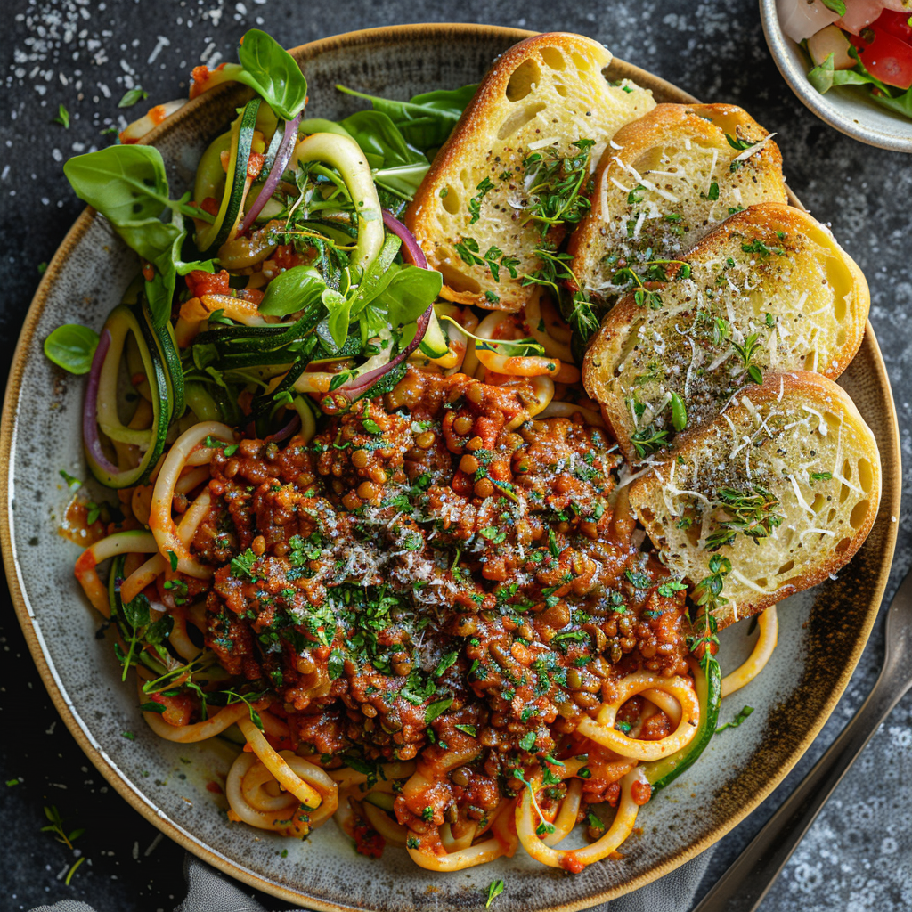 Lentil Bolognese over Spiralized Zucchini: Healthy & Delicious! 3 Lentil Bolognese over Spiralized Zucchini