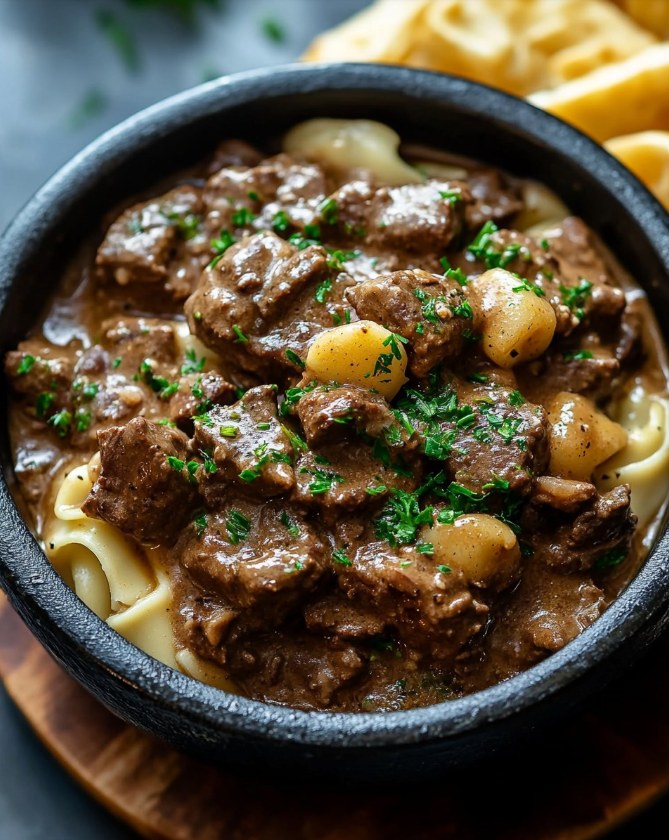 One-Pan Beef Stroganoff: Effortless & Savory Weeknight Dinner Solution 2 One-Pan Beef Stroganoff