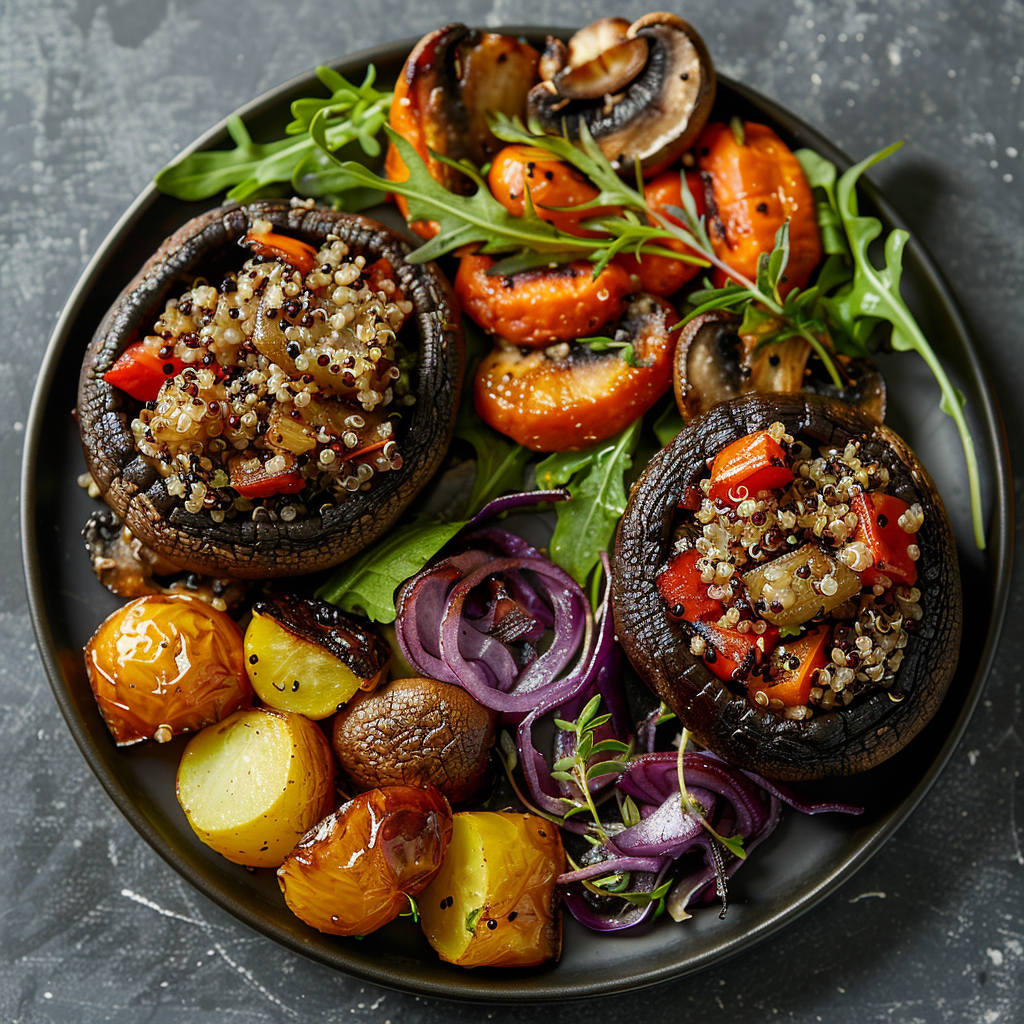Quinoa Stuffed Portobello Mushrooms: Irresistibly Delicious & Healthy 2 Quinoa Stuffed Portobello Mushrooms