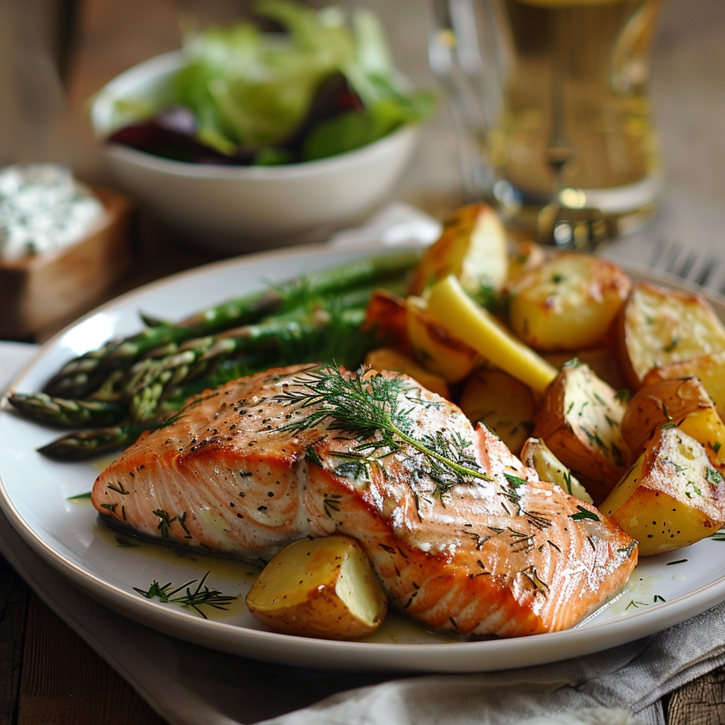 Salmon & Asparagus with Lemon Dill Sauce: Irresistibly Delicious Recipe 3 Salmon & Asparagus with Lemon Dill Sauce