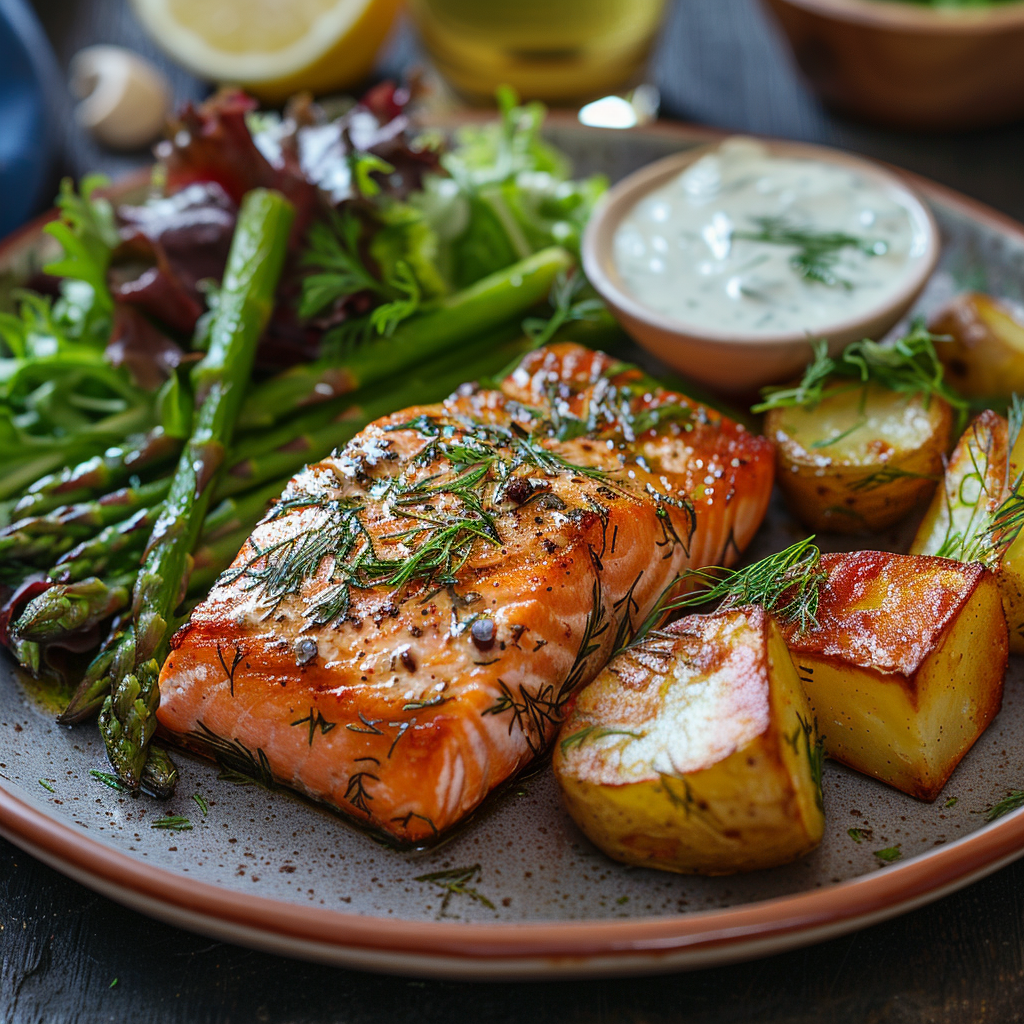 Salmon & Asparagus with Lemon Dill Sauce: Irresistibly Delicious Recipe 4 Salmon & Asparagus with Lemon Dill Sauce