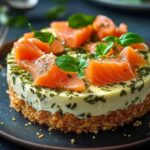 Savory Avocado Salmon Cheesecake