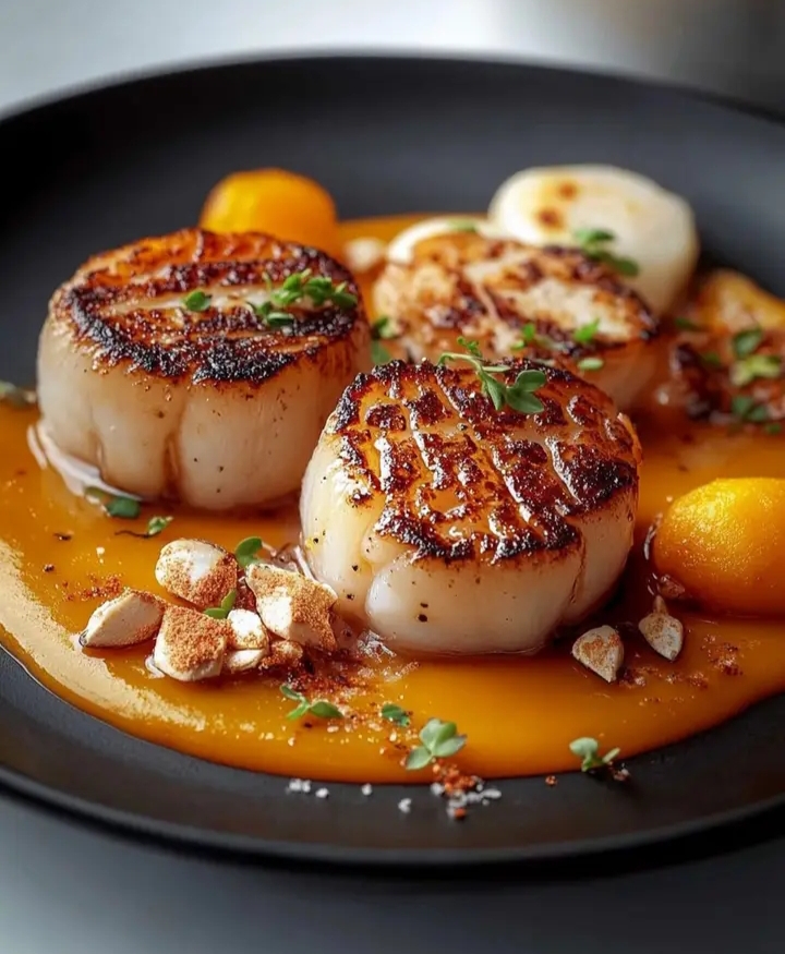 Seared Scallops Butternut Cream: Savory & Effortless Delight 2 Seared Scallops Butternut Cream