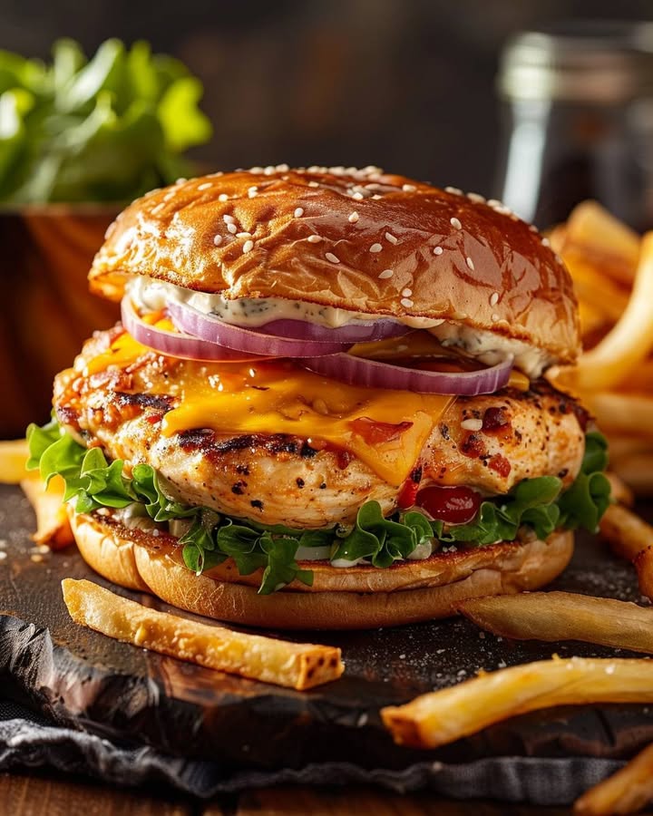 Cheddar Ranch Chicken Burgers: The Ultimate Juicy Delight 2 Cheddar Ranch Chicken Burgers