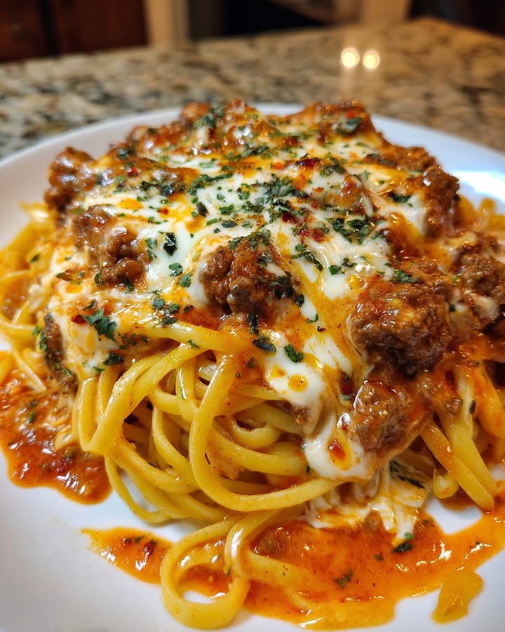 Creamy Beef Linguine Delight: Savory & Effortless Italian Recipe 2 Creamy Beef Linguine Delight