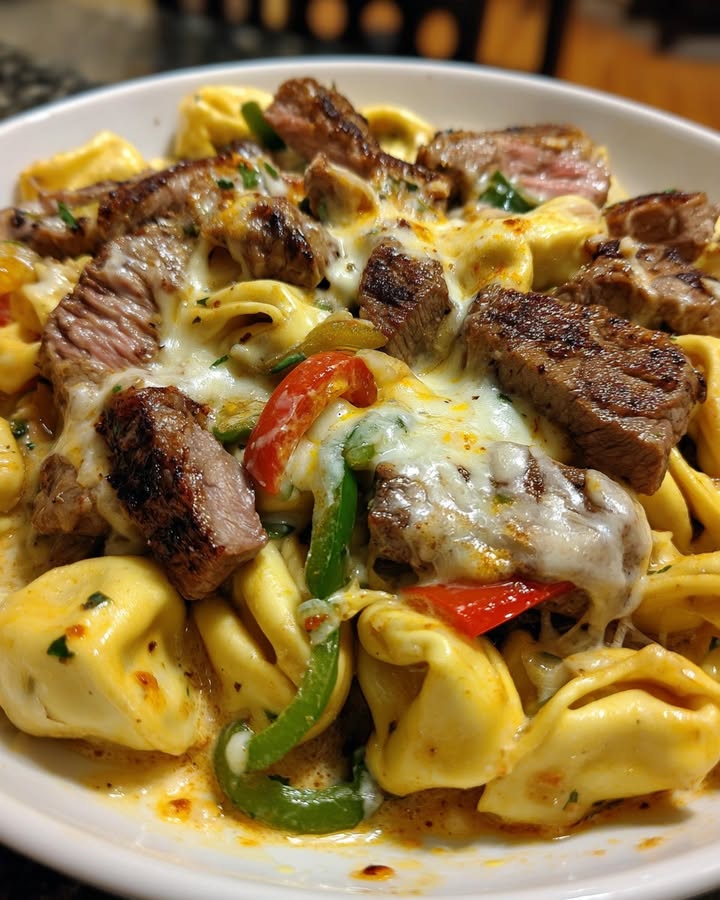 Cheesesteak Tortellini Delight
