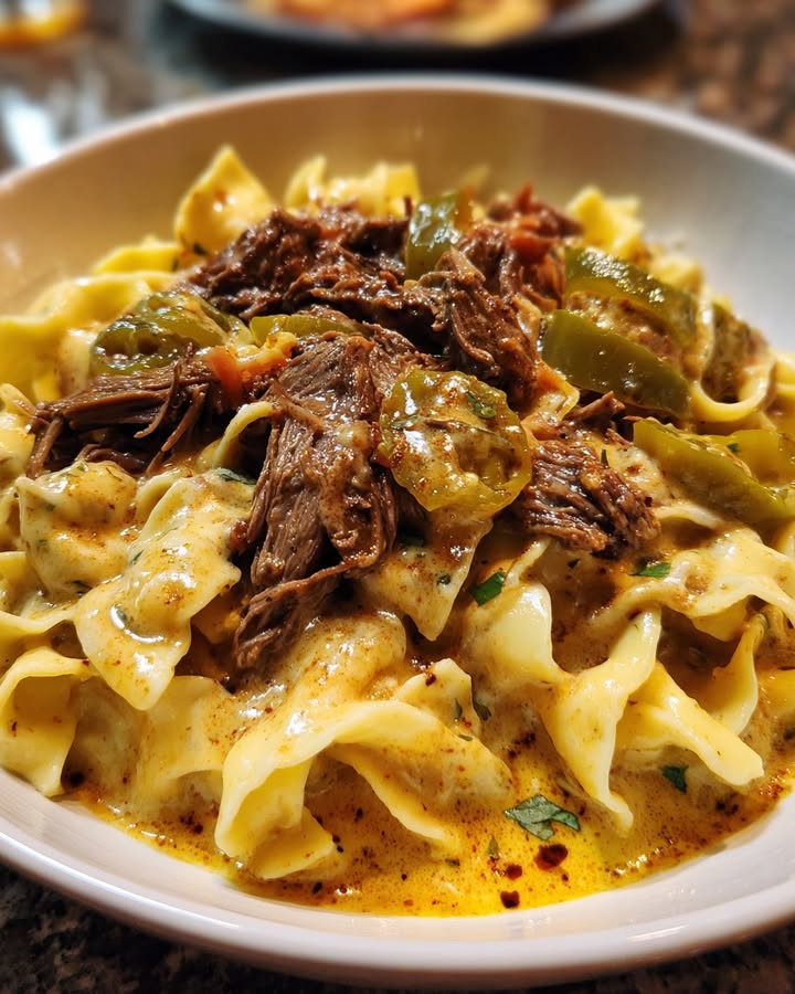 Cheesy Mississippi Beef Noodles: Irresistibly Savory Comfort Food 2 Cheesy Mississippi Beef Noodles