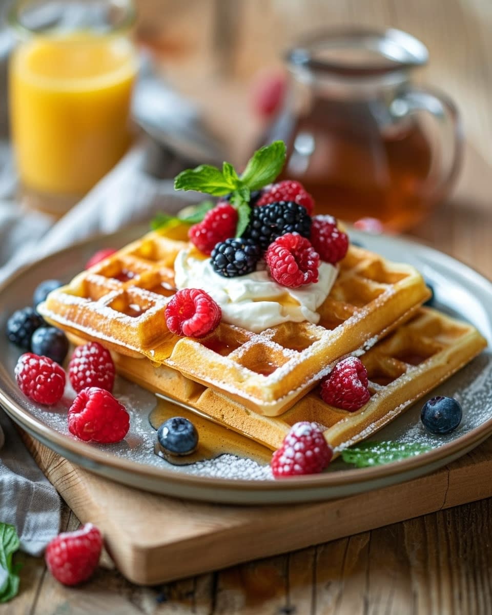 Delicious and Nutritious: How to Make Protein Waffles with Yogurt Topping 8 Protein Waffles with Yogurt Topping