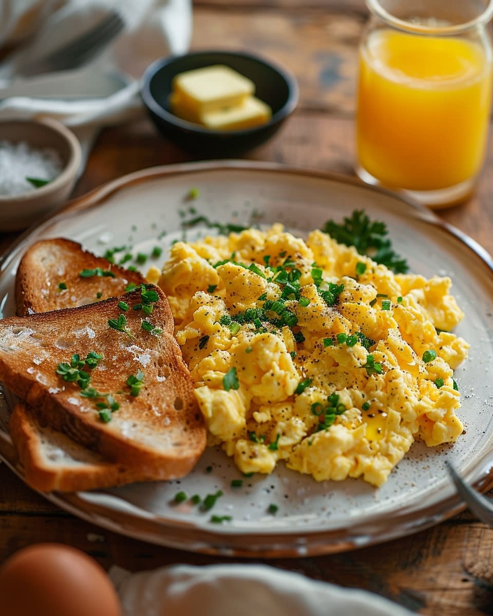 Quick Scrambled Eggs and Toast
