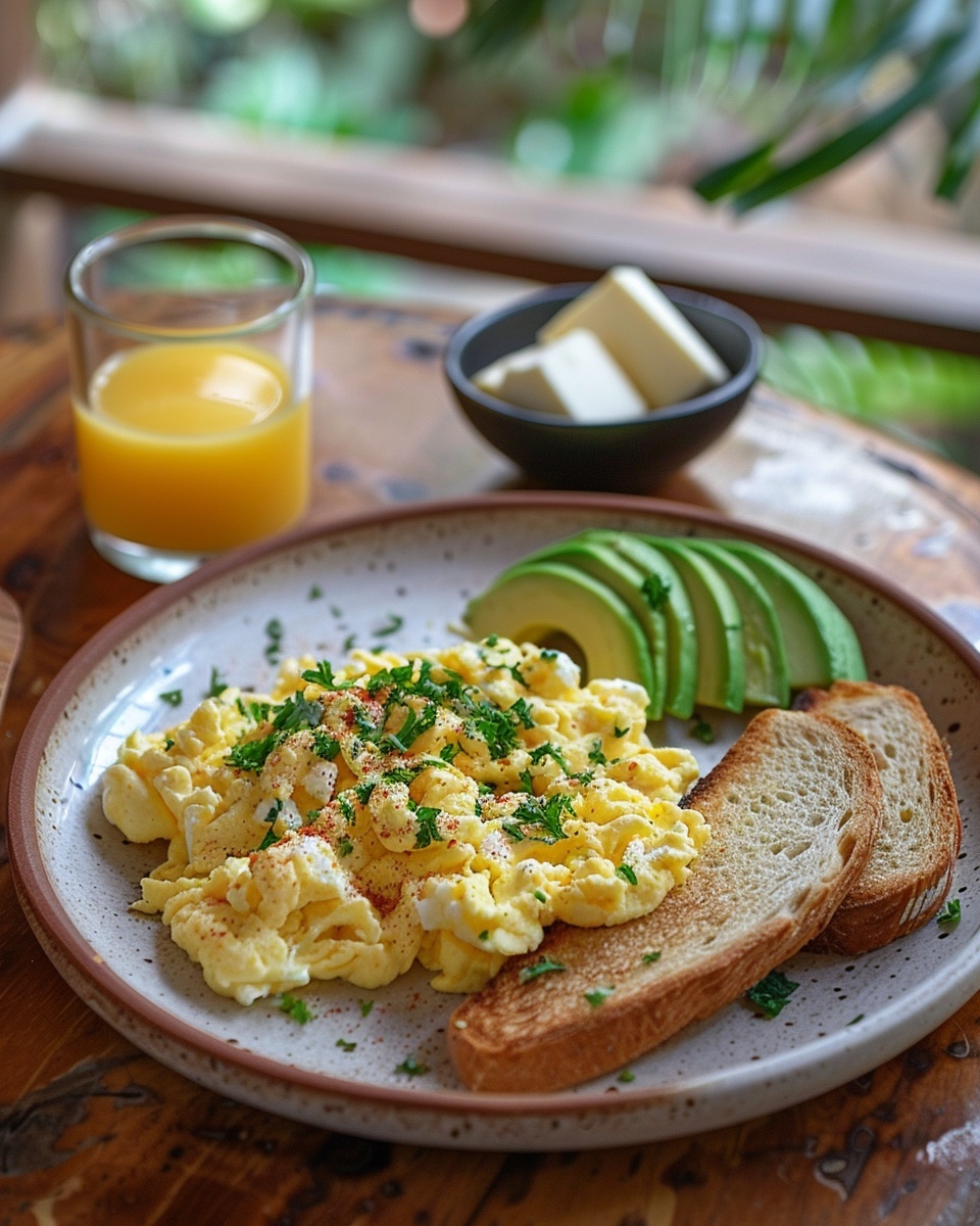 Delicious and Healthy Scrambled Eggs with Toast and Avocado: A Perfect Breakfast 8 Scrambled Eggs with Toast and Avocado