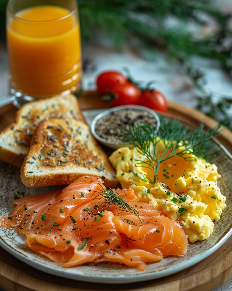 Delicious Smoked Salmon and Egg Breakfast Plate: A Perfect Morning Meal 8 Smoked Salmon and Egg Breakfast Plate
