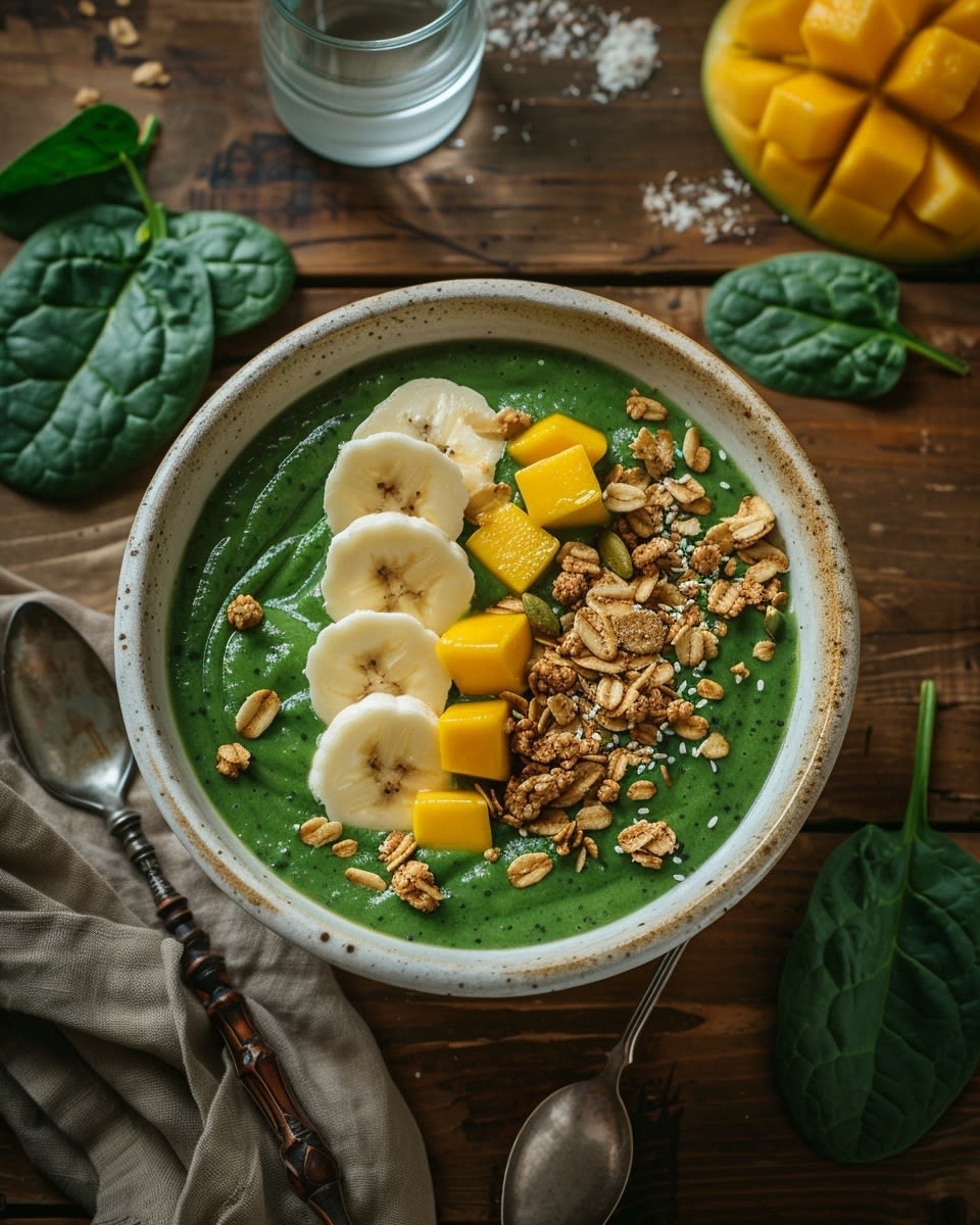How to Make a Delicious and Healthy Smoothie Bowl with Spinach and Mango 8 Smoothie Bowl with Spinach and Mango