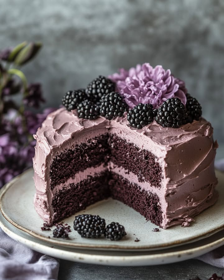 Decadent Blackberry Chocolate Cake