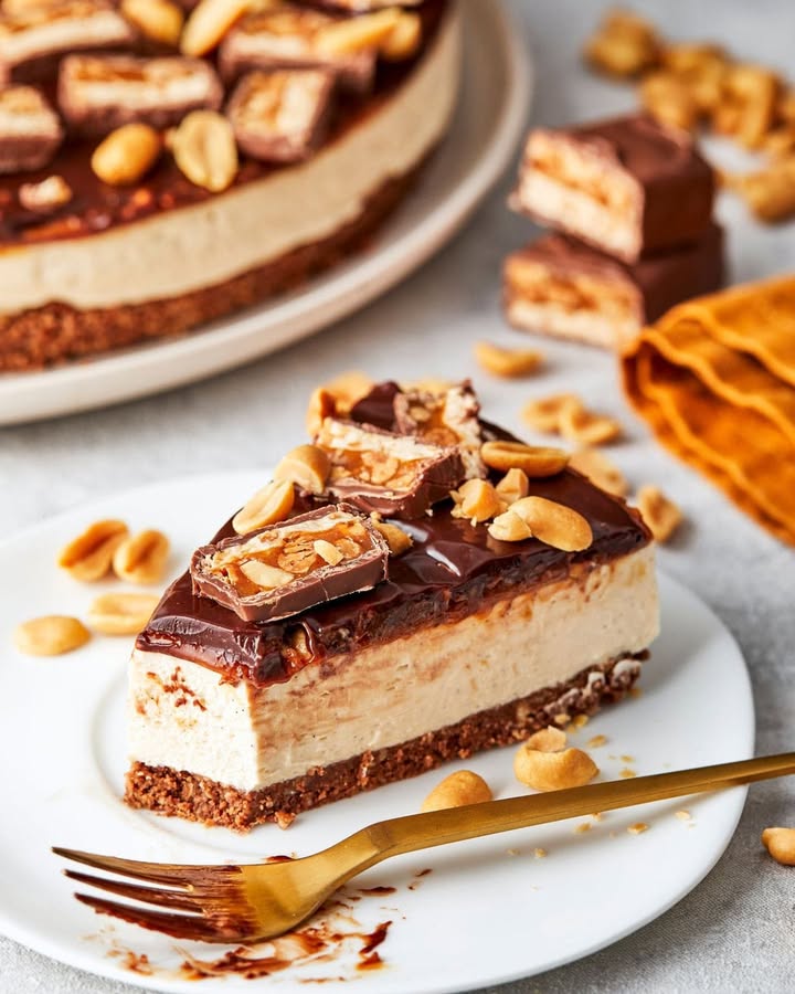 Snickers Cheesecake Delight: Indulge in the Ultimate Decadence 2 Snickers Cheesecake Delight