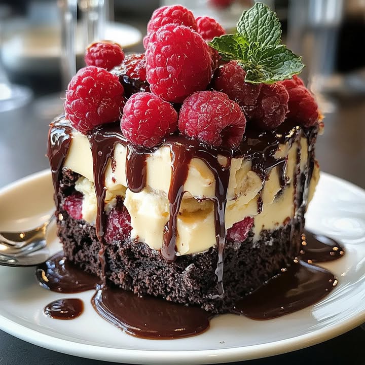 Caramel Raspberry Brownie
