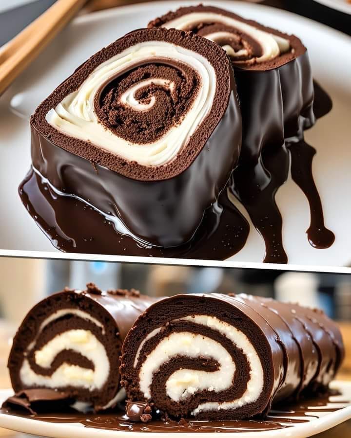 Chocolate Roll Cake Banh Cuon: Easy, Decadent, and Irresistible 2 chocolate cream roll Elite Cooking Recipes