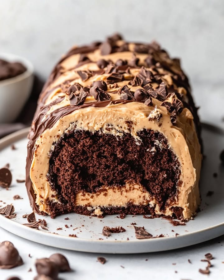 Chocolate Peanut Butter Cake Roulade: A Heavenly Dessert Treat 2 chocolate peanut butter roulade Elite Cooking Recipes