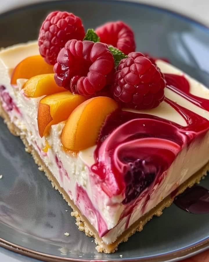 Peach Raspberry Cheesecake: A Creamy, Fruit-Infused Delight 2 peach raspberry delight Elite Cooking Recipes