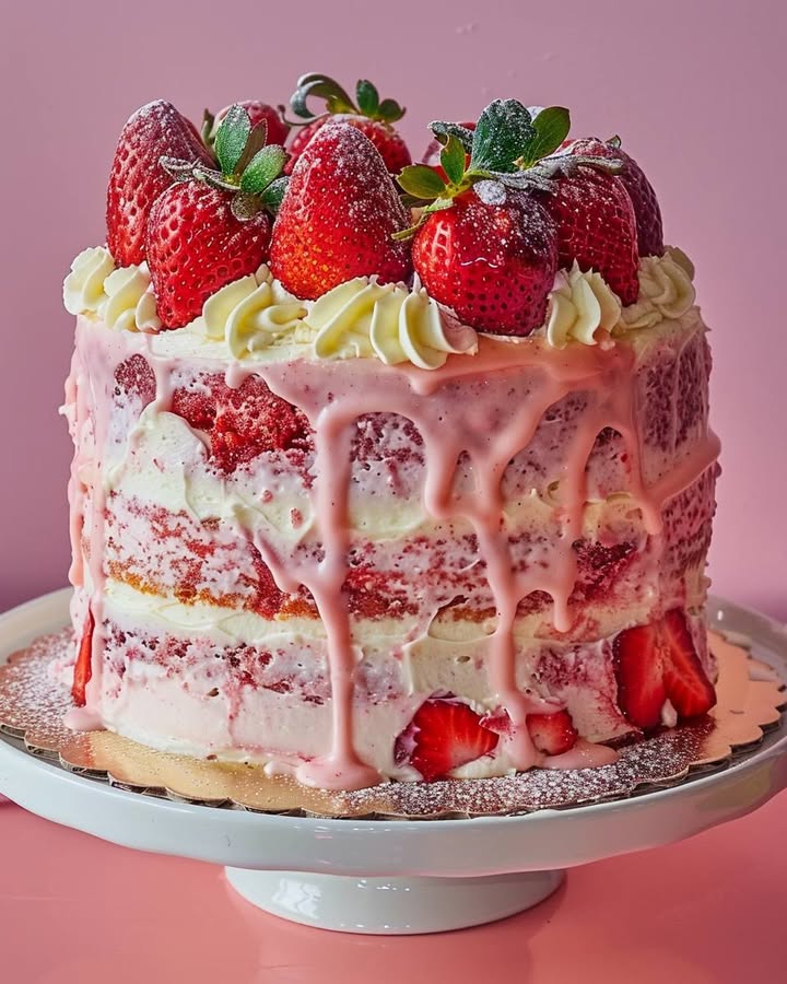 Strawberry Seismic Cake: A Creamy Cheesecake Delight 2 strawberry seismic delight Elite Cooking Recipes