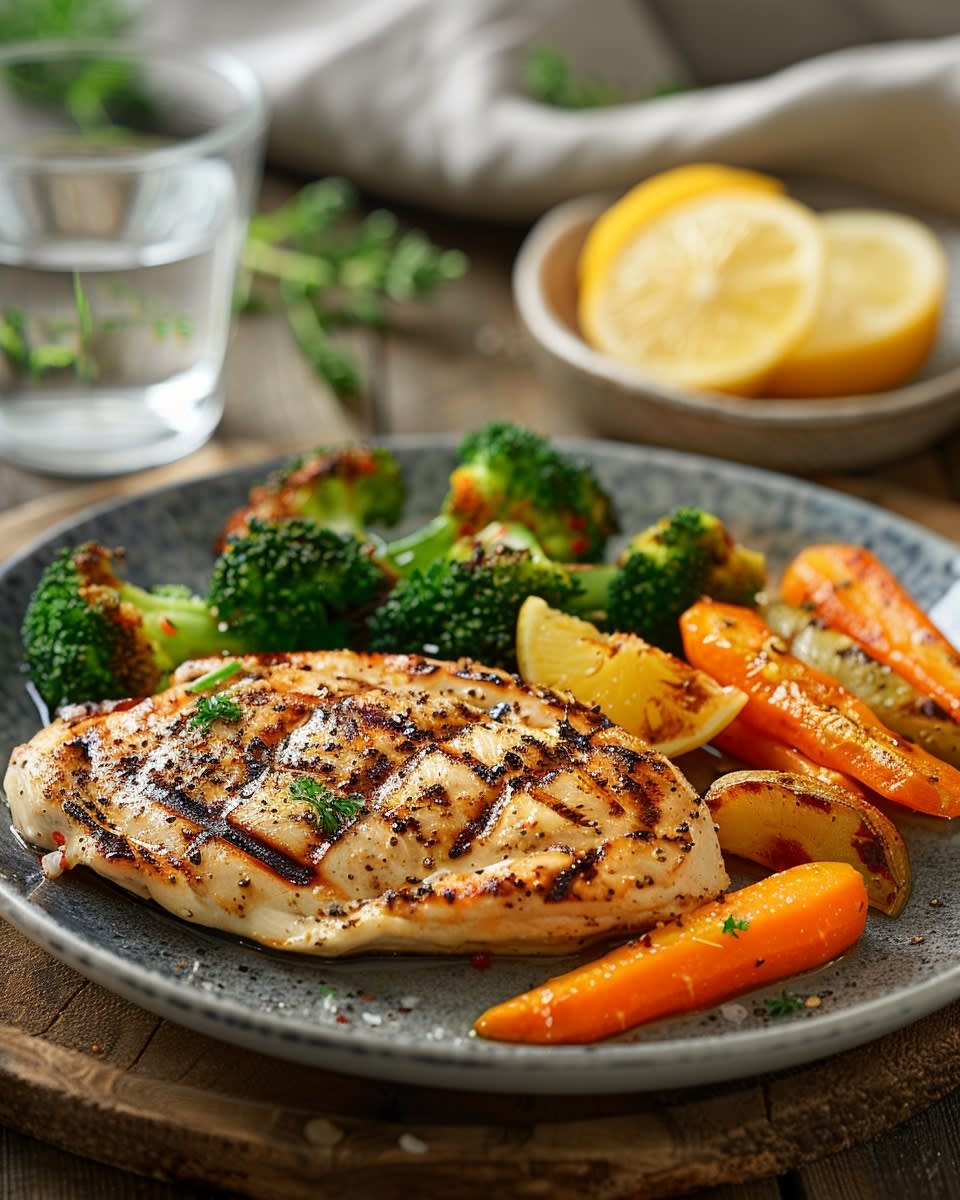 Grilled Chicken with Steamed Veggies: Healthy and Flavorful Meal 2 grilled chicken veggies Elite Cooking Recipes
