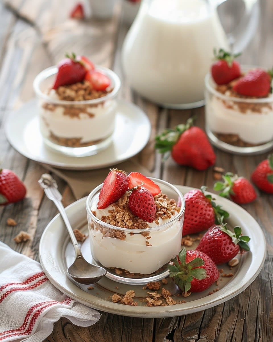 Easy No-Bake Strawberry Dessert Cups Recipe 2 no bake strawberry cups Elite Cooking Recipes